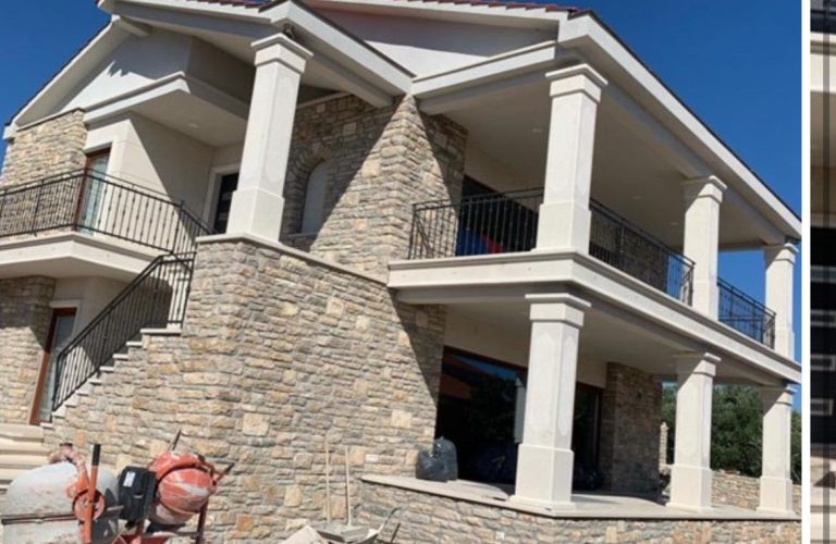 Pročelje vile obloženo prirodnim mix kamenom